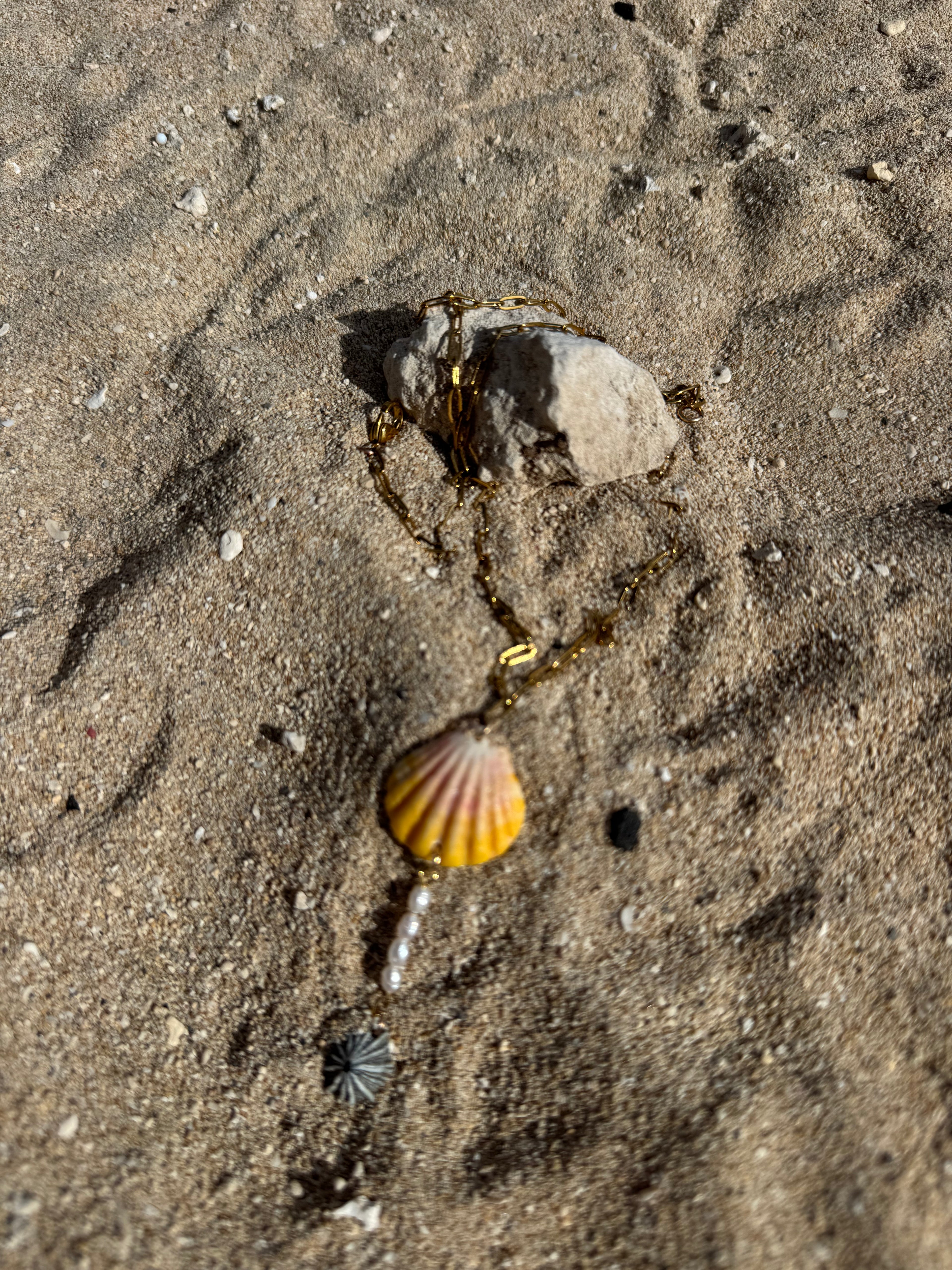 Sunrise and opihi drop necklace